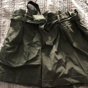 Olive green high waisted shorts